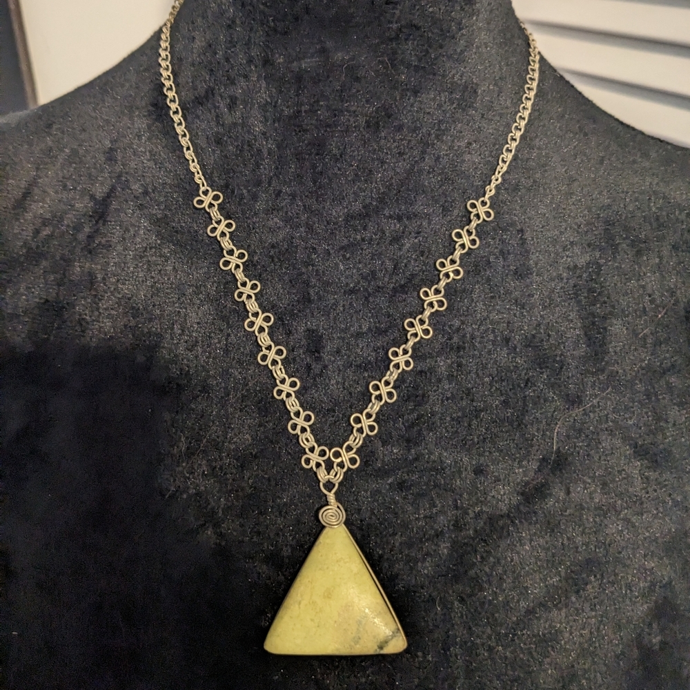 Hand Made Necklace with Yellow Stone